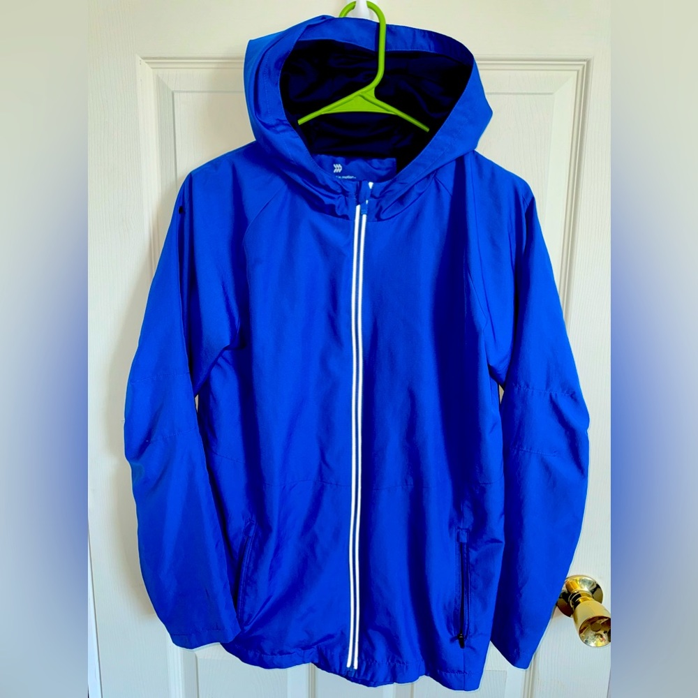 All in motion zip up windbreaker blue size XL boys